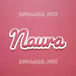 naura in Red Scribble style - 3D name wallpaper