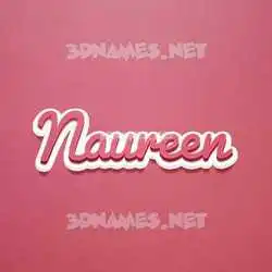 naureen in Red Scribble style - 3D name wallpaper