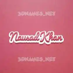 nausad khan in Red Scribble style - 3D name wallpaper