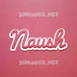 naush in Red Scribble style - 3D name wallpaper