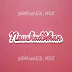 naushadkhan in Red Scribble style - 3D name wallpaper