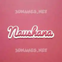 naushana in Red Scribble style - 3D name wallpaper