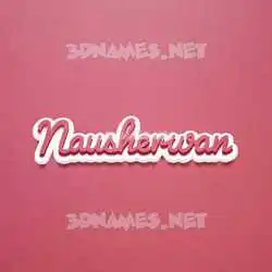 nausherwan in Red Scribble style - 3D name wallpaper