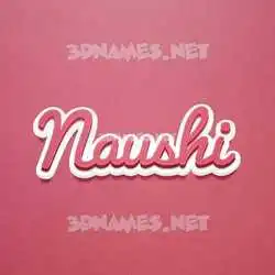 naushi in Red Scribble style - 3D name wallpaper