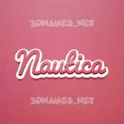 nautica in Red Scribble style - 3D name wallpaper