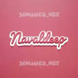 navaldeep in Red Scribble style - 3D name wallpaper