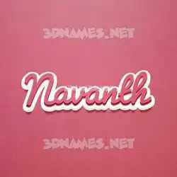 navanth in Red Scribble style - 3D name wallpaper