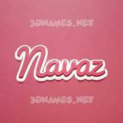 navaz in Red Scribble style - 3D name wallpaper
