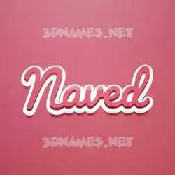 naved in Red Scribble style - 3D name wallpaper
