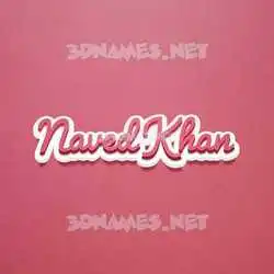 naved khan in Red Scribble style - 3D name wallpaper