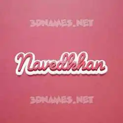 navedkhan in Red Scribble style - 3D name wallpaper