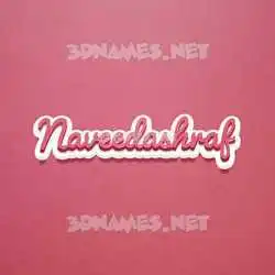 naveedashraf in Red Scribble style - 3D name wallpaper