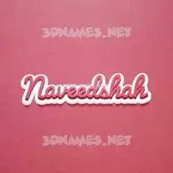 naveedshah in Red Scribble style - 3D name wallpaper
