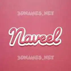 naveel in Red Scribble style - 3D name wallpaper