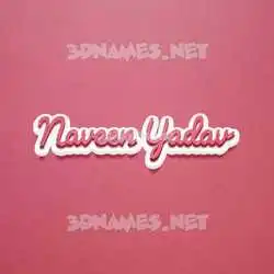 naveen yadav in Red Scribble style - 3D name wallpaper