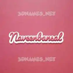 naveenbansal in Red Scribble style - 3D name wallpaper