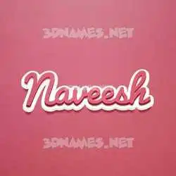 naveesh in Red Scribble style - 3D name wallpaper