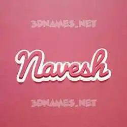 navesh in Red Scribble style - 3D name wallpaper