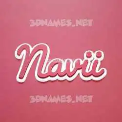 navii in Red Scribble style - 3D name wallpaper