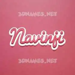 navinji in Red Scribble style - 3D name wallpaper