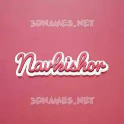 navkishor in Red Scribble style - 3D name wallpaper