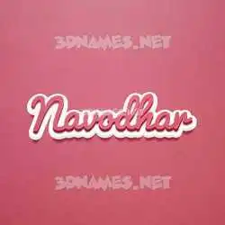 navodhar in Red Scribble style - 3D name wallpaper