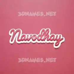 navodhay in Red Scribble style - 3D name wallpaper