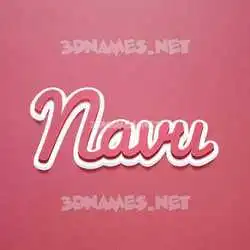navu in Red Scribble style - 3D name wallpaper