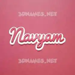 navyam in Red Scribble style - 3D name wallpaper