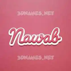 nawab in Red Scribble style - 3D name wallpaper
