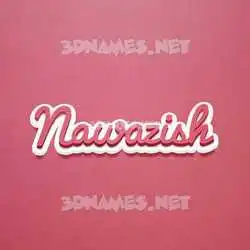 nawazish in Red Scribble style - 3D name wallpaper