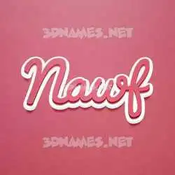 nawf in Red Scribble style - 3D name wallpaper