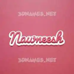 nawneesh in Red Scribble style - 3D name wallpaper