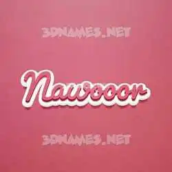 nawooor in Red Scribble style - 3D name wallpaper