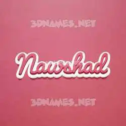 nawshad in Red Scribble style - 3D name wallpaper