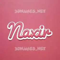 naxir in Red Scribble style - 3D name wallpaper