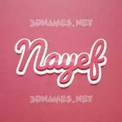 nayef in Red Scribble style - 3D name wallpaper