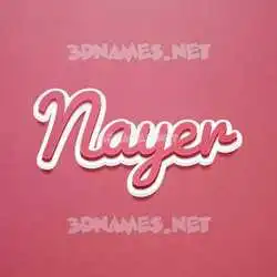nayer in Red Scribble style - 3D name wallpaper