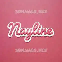 nayline in Red Scribble style - 3D name wallpaper