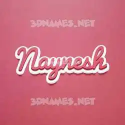 naynesh in Red Scribble style - 3D name wallpaper