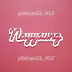 nayyaung in Red Scribble style - 3D name wallpaper