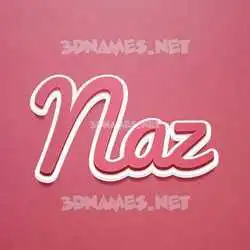 naz in Red Scribble style - 3D name wallpaper