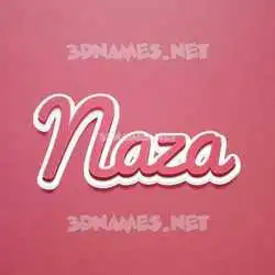 naza in Red Scribble style - 3D name wallpaper