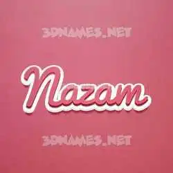 nazam in Red Scribble style - 3D name wallpaper
