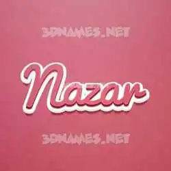 nazar in Red Scribble style - 3D name wallpaper