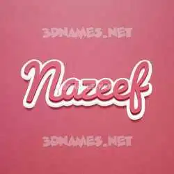 nazeef in Red Scribble style - 3D name wallpaper