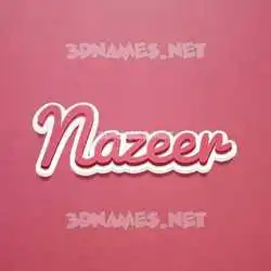 nazeer in Red Scribble style - 3D name wallpaper