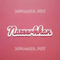 nazeerkhan in Red Scribble style - 3D name wallpaper