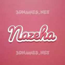 nazeha in Red Scribble style - 3D name wallpaper