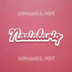 naziatariq in Red Scribble style - 3D name wallpaper